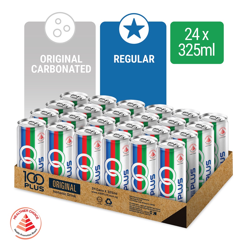 [Bundle of 24] 100 Plus Regular 325ML (Halal)