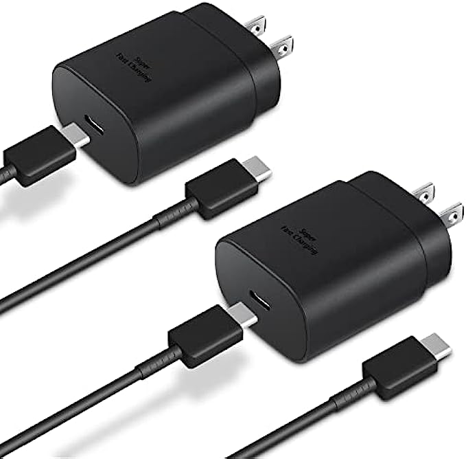 Type C Charger, 2PacK 25W USB C Wall Charger Super Fast Charging with 6FT USB C to C Charger Cable Compatible with Samsung Galaxy S22/S22 Ultra/S22+/S21/S21+/S21 Ultra/S20/S20+/S20 Ultra/Note 20 Ultra