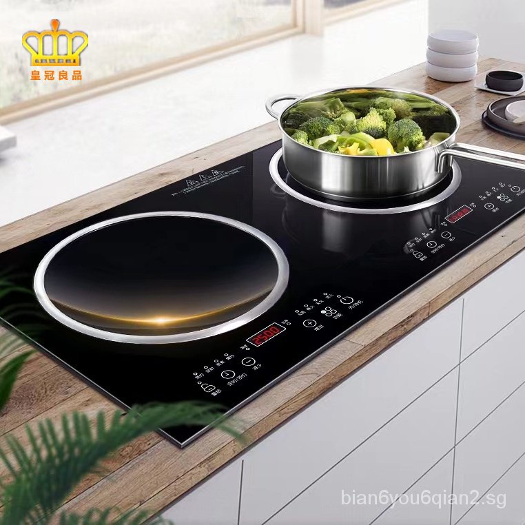 Embedded induction cooker double stove concave household stir-frying flat electric ceramic stove soup-magnetic-ceramic double-head electric stove
