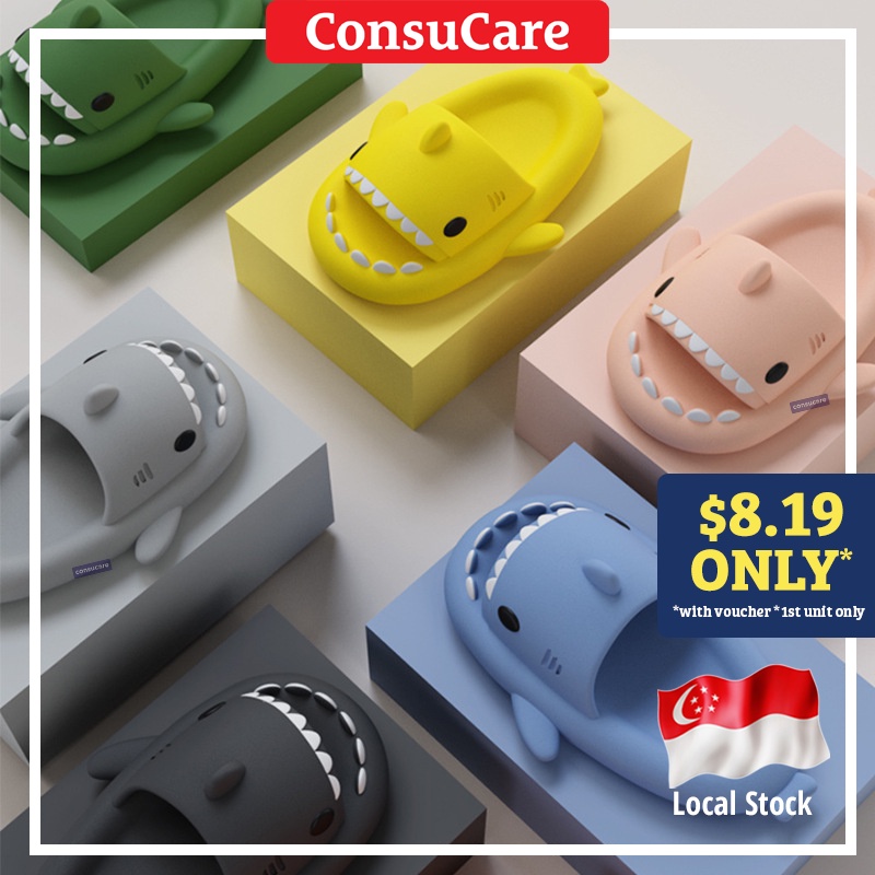 Thick Sole Anti-Slip Shark Home Slippers Slides for Women, Men and Couples in Office and House