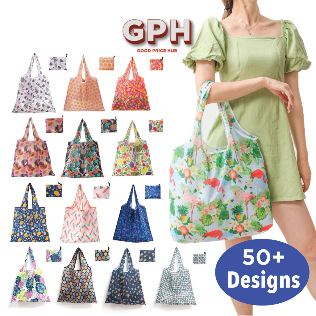 [SG READY STOCK] 50+ Designs Foldable Shopping Bag / Durable Recycle Tote Bag