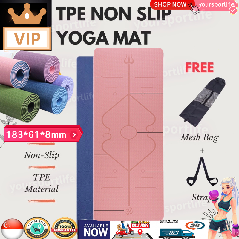 [SG Stock] TPE Yoga Mat Foldable10/8/6MM Thick Anti-skid Sports Fitness Mat Exercise Mat Yoga Pilates Gym Mat TPE可折叠瑜伽垫