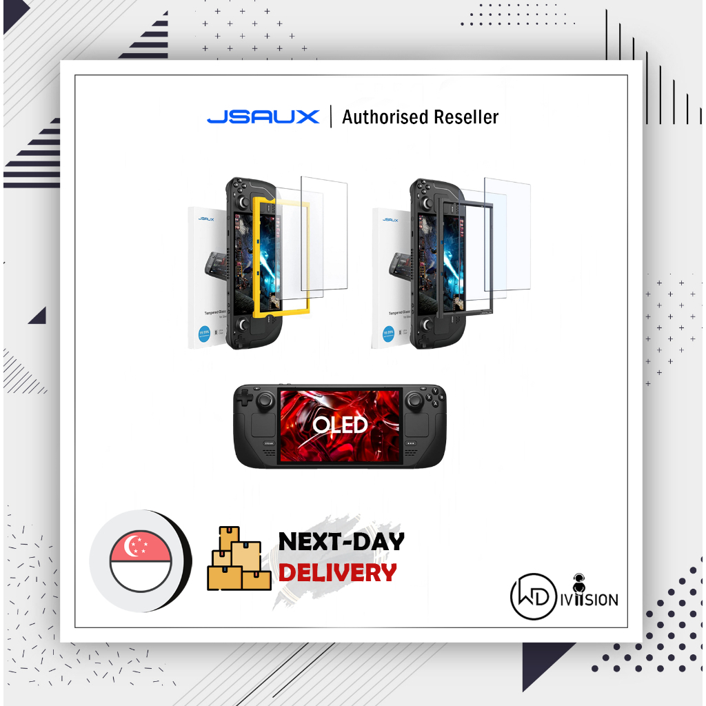 [2-Pack] Official JSAUX Clear / Anti-Glare Screen Protector Tempered Glass 9H for Valve Steam Deck OLED with Toolkits